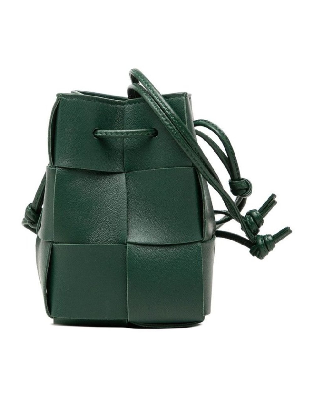 Bottega Veneta Maxi Intrecciato Cassette Mini Bucket Bag Crossbody Green Leather